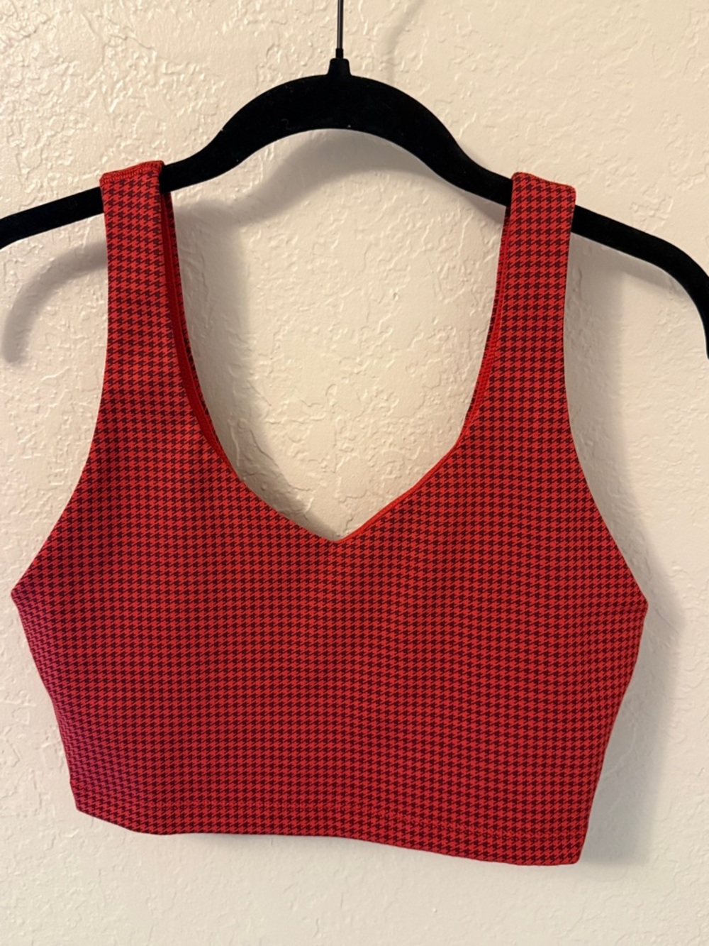 aerie Red Houndstooth Crop Tank